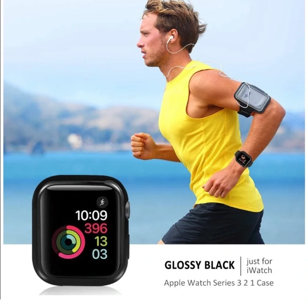 New Black Glossy Apple Watch Bumper Case